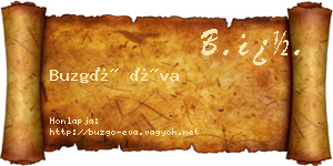 Buzgó Éva névjegykártya